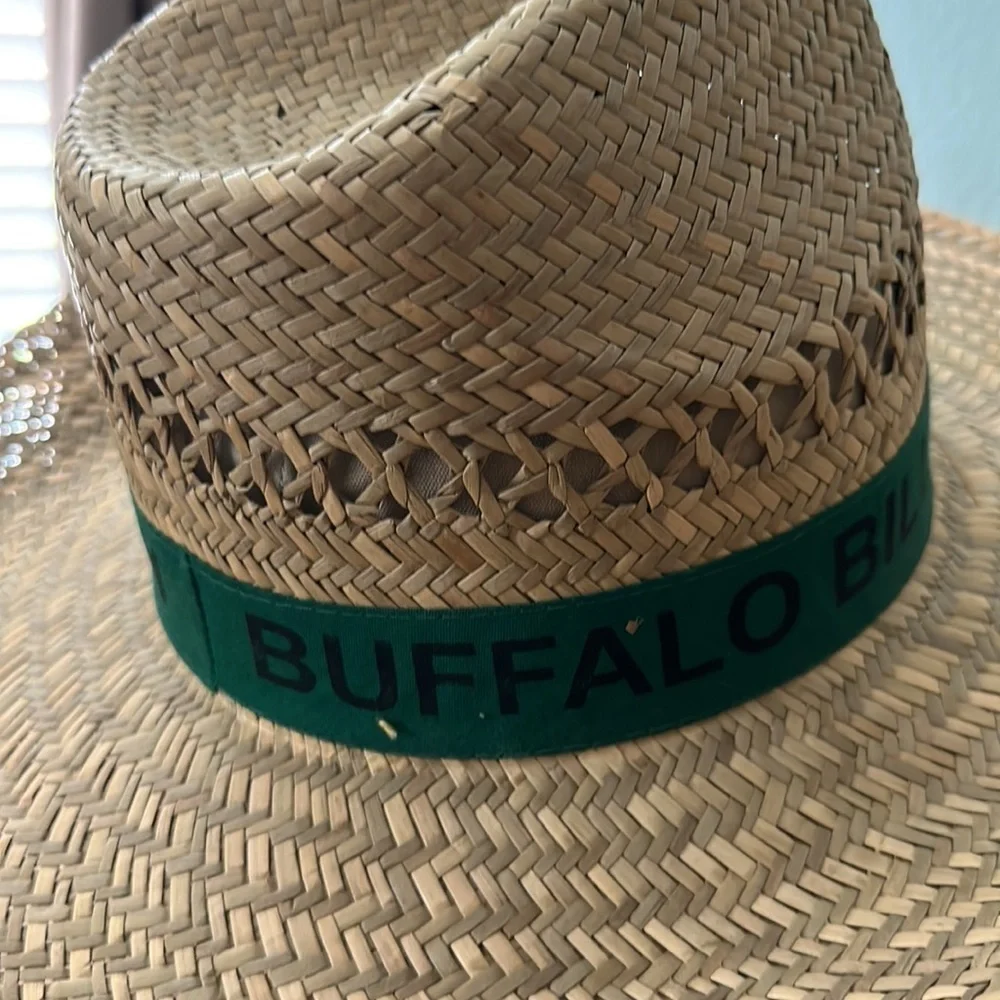 Rare Disneyland Paris Buffalo Bills Wild West Show Straw Cowboy Hat Green.